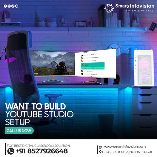 Online Class Studio Setup | Teaching Studio Setup | Benchmark Digital Panel Without OPS | 4K PTZ Camera | Display System i5 | Wireless Mic | Comment Screen | Lighting Solution | Studio Setup